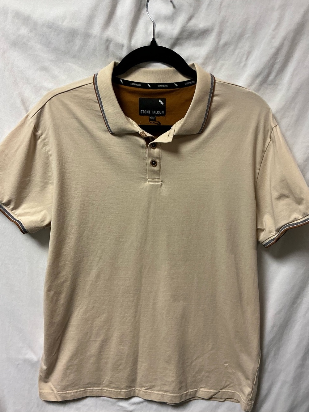 Beige Polo with Contrast Tipping